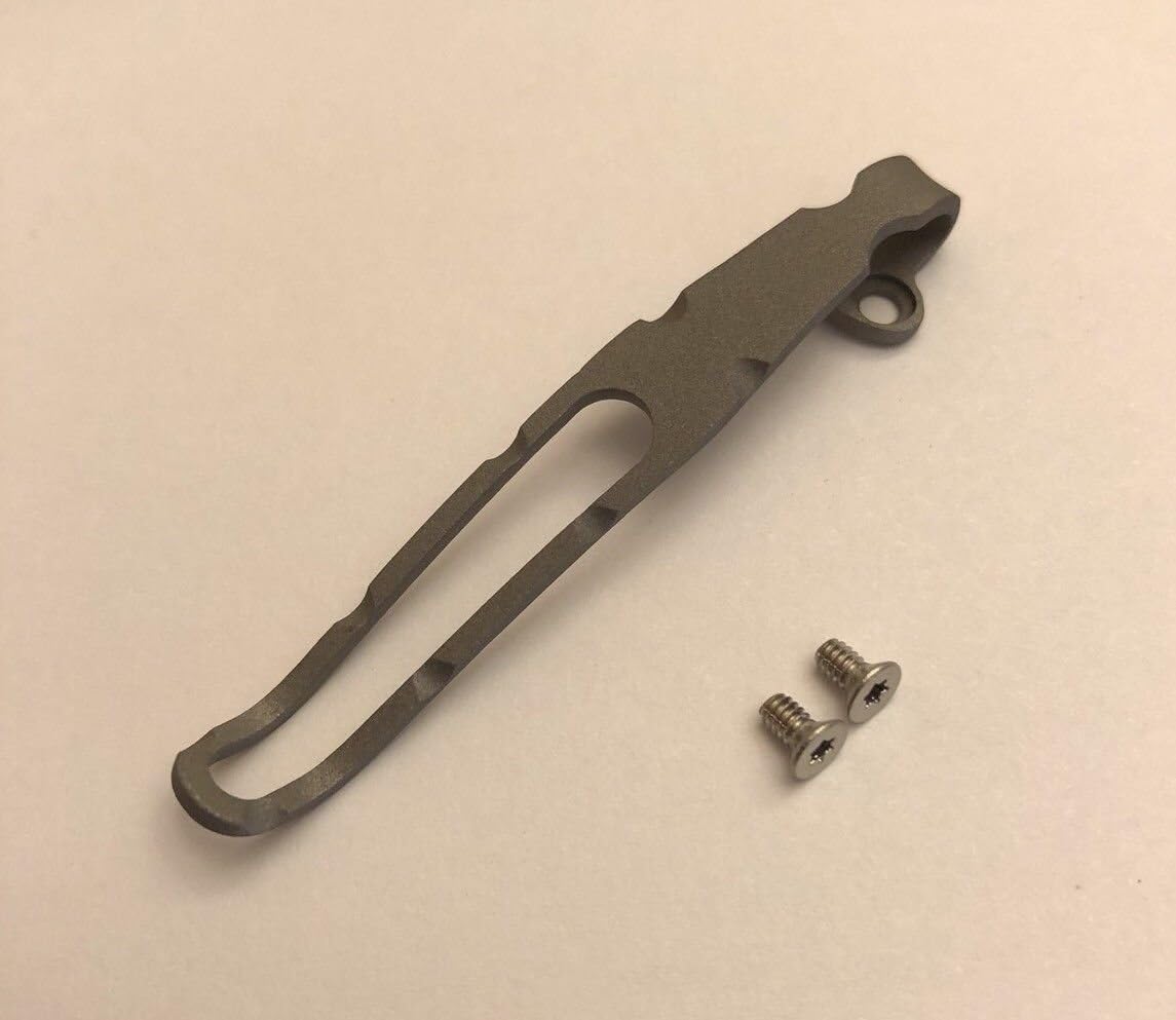 Bead Blast Titanium Deep Carry Pocket Clip For Benchmade Mini 765 Tip Down