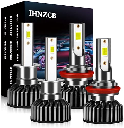 IHNZCB Compatible con Ford Focus 2012-2018 LED Faro Combo H1 de haz alto H11H9 Kit de bombillas de luz baja, reemplazo halógeno, 6000 K blanco