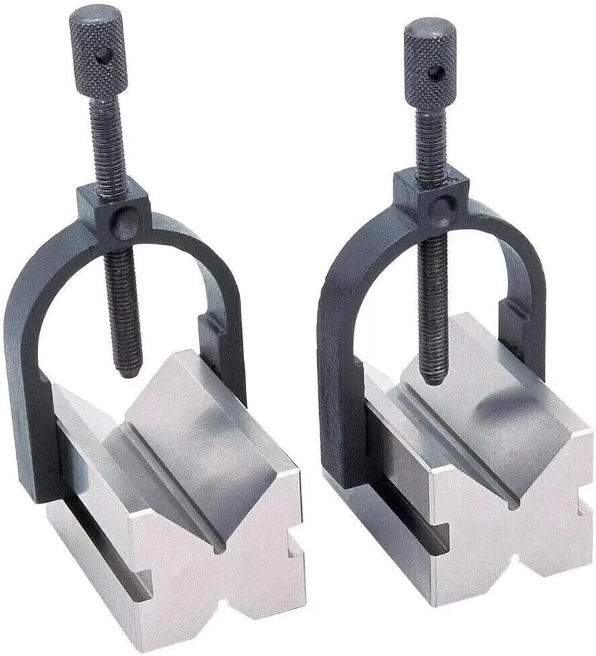 PRECISION V-BLOCK SET 50 x 38 x 38 WITH 2 BLOCKS & 2 CLAMPS
