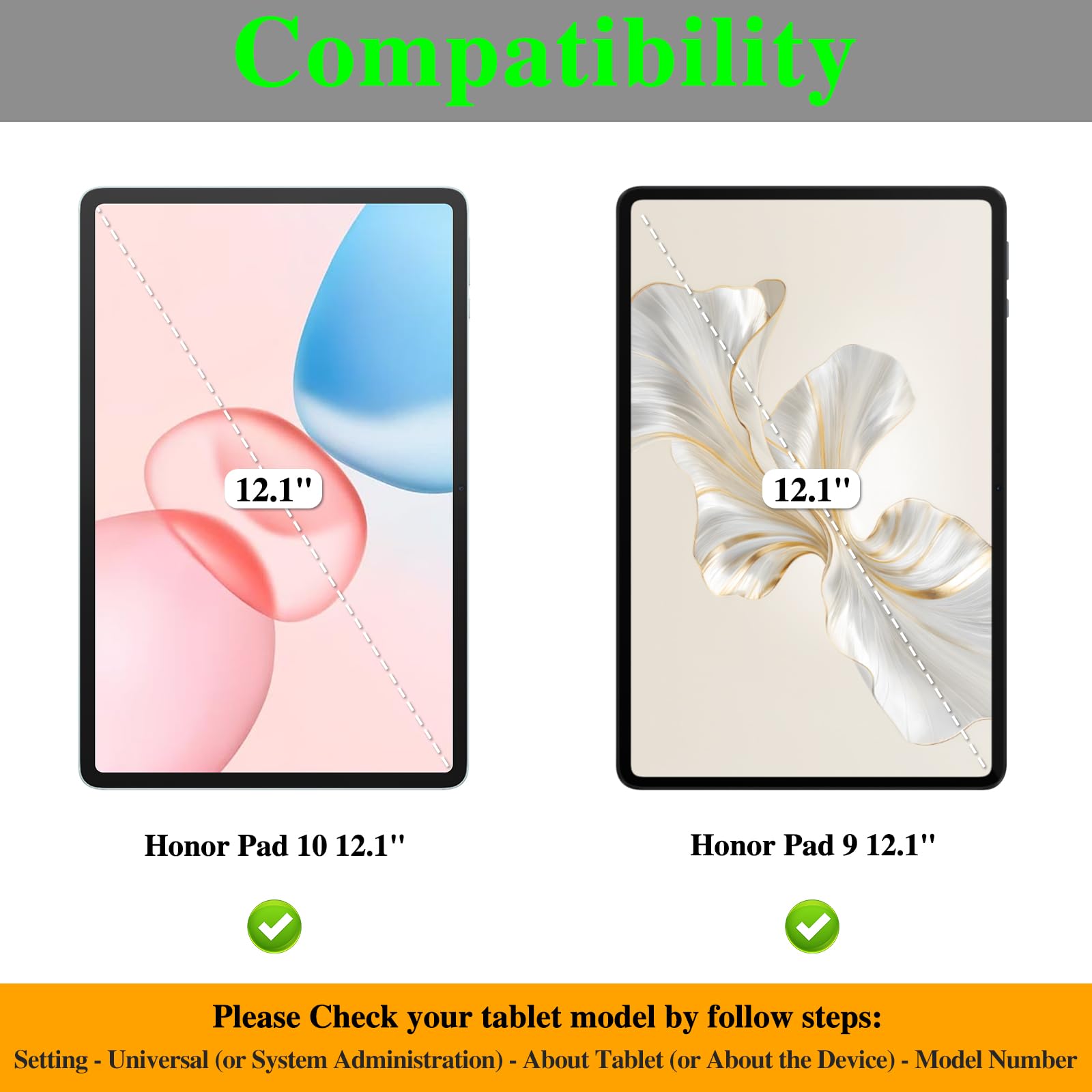 Pack of 2 Screen Protectors for Honor Pad 9 12.1 Inch, Tempered Glass Screen Protector