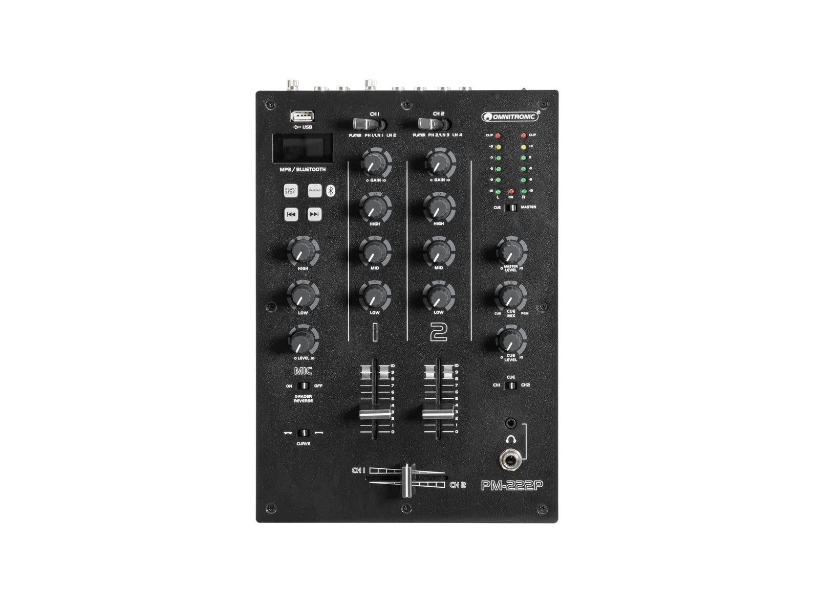 Omnitronic PM-222P 2-Channel Mixer with Media Player