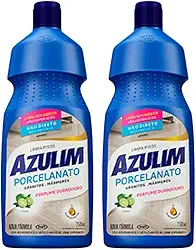 Kit com 2 Limpa Porcelanatos Azulim Citrus 750ml, Limpeza Eficiente e Aroma Cítrico