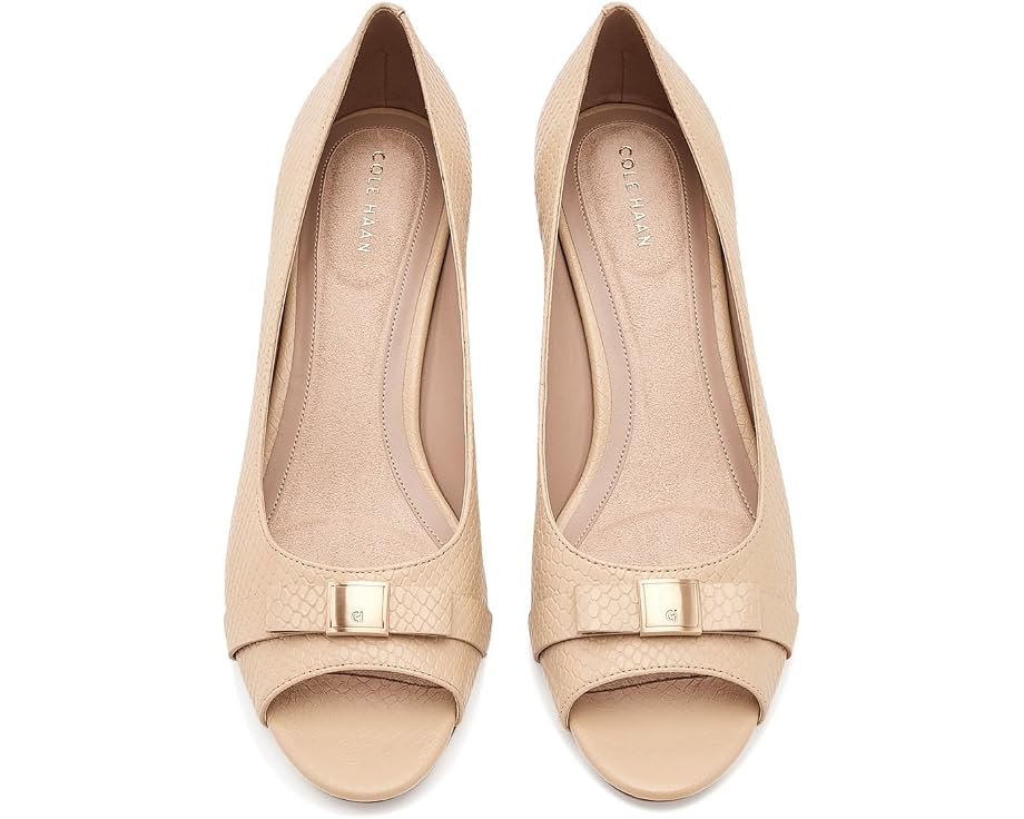 Cole Haan Go-to Malta Peep Toe Bow Wedges - Top View