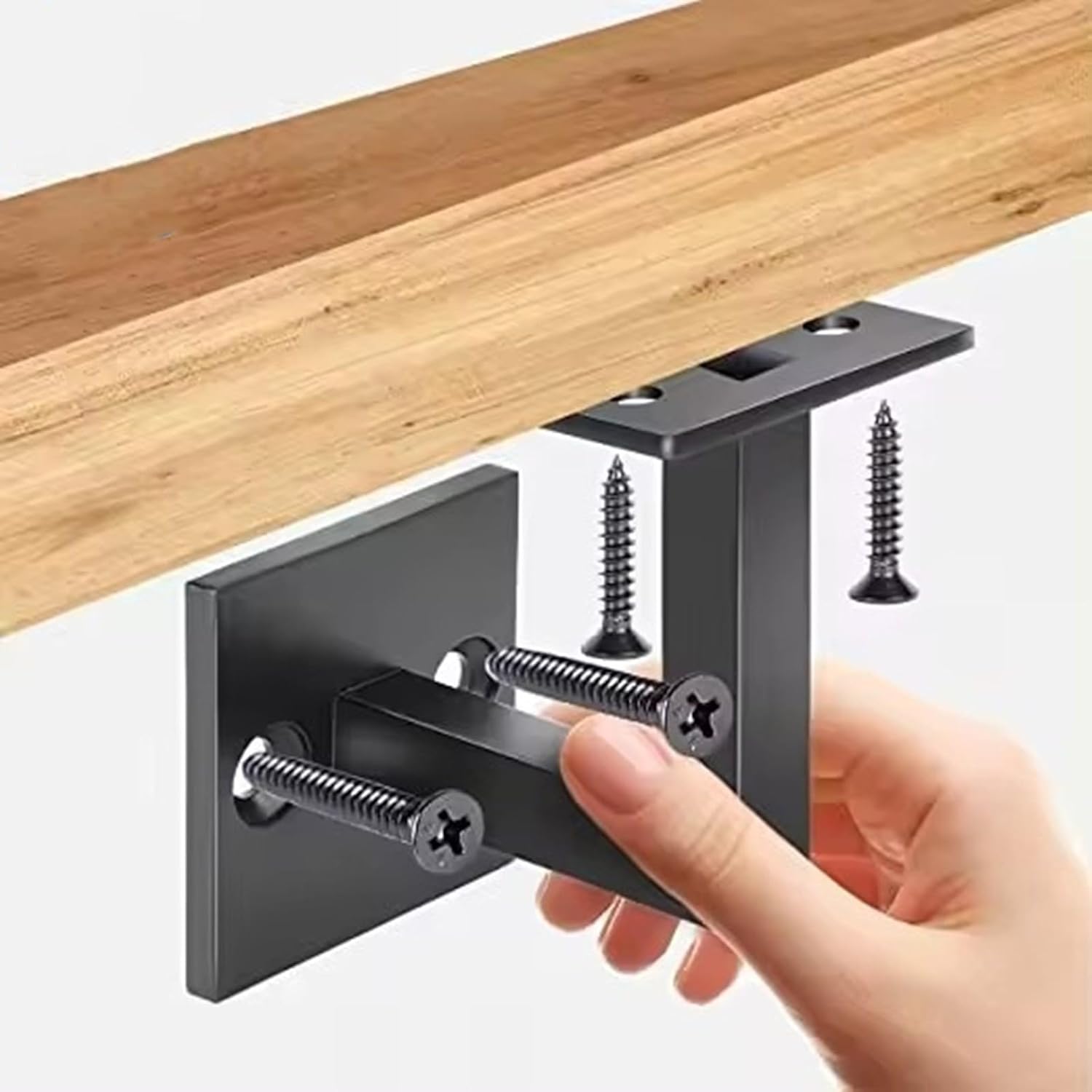 4 Pcs L Shape Metal Handrail Mounting Brackets Wall Mounted Stair Holder with Screws for Indoor Outdoor Installation Heavy Duty Wall Mounted Stair Holder with Screws