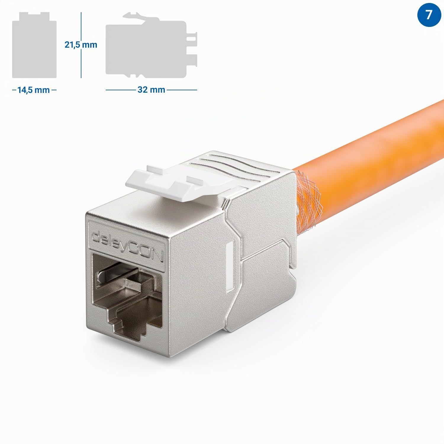 deleyCON RJ45 Keystone Modul Jack werkzeuglos 10 GBit/s, 24 Stück