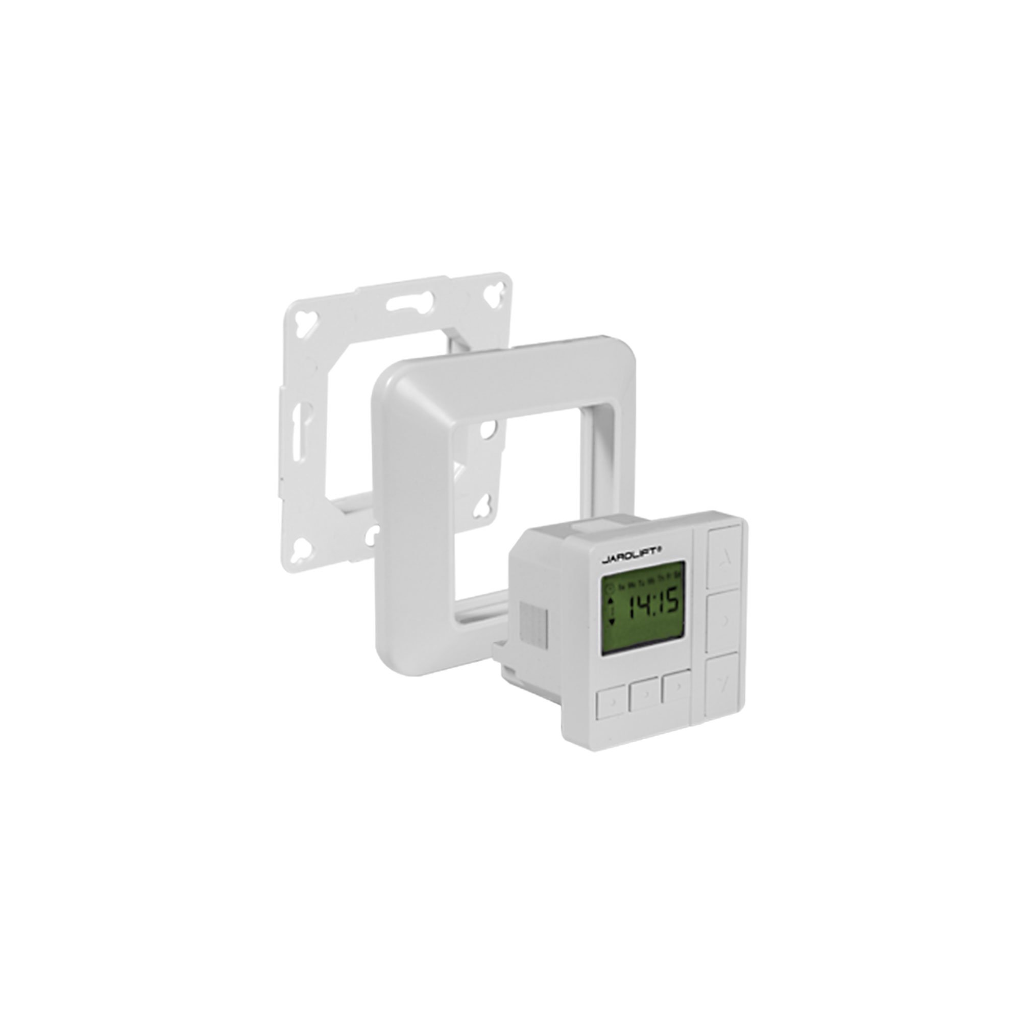 jarolift Zeitschaltuhr Sevenlogic Comfort Kabelgebundene Rollladensteuerung Timer Antrieb für Rollladen Markisen Jalousien, 8 Programmplätze, Tippbetrieb Weiß