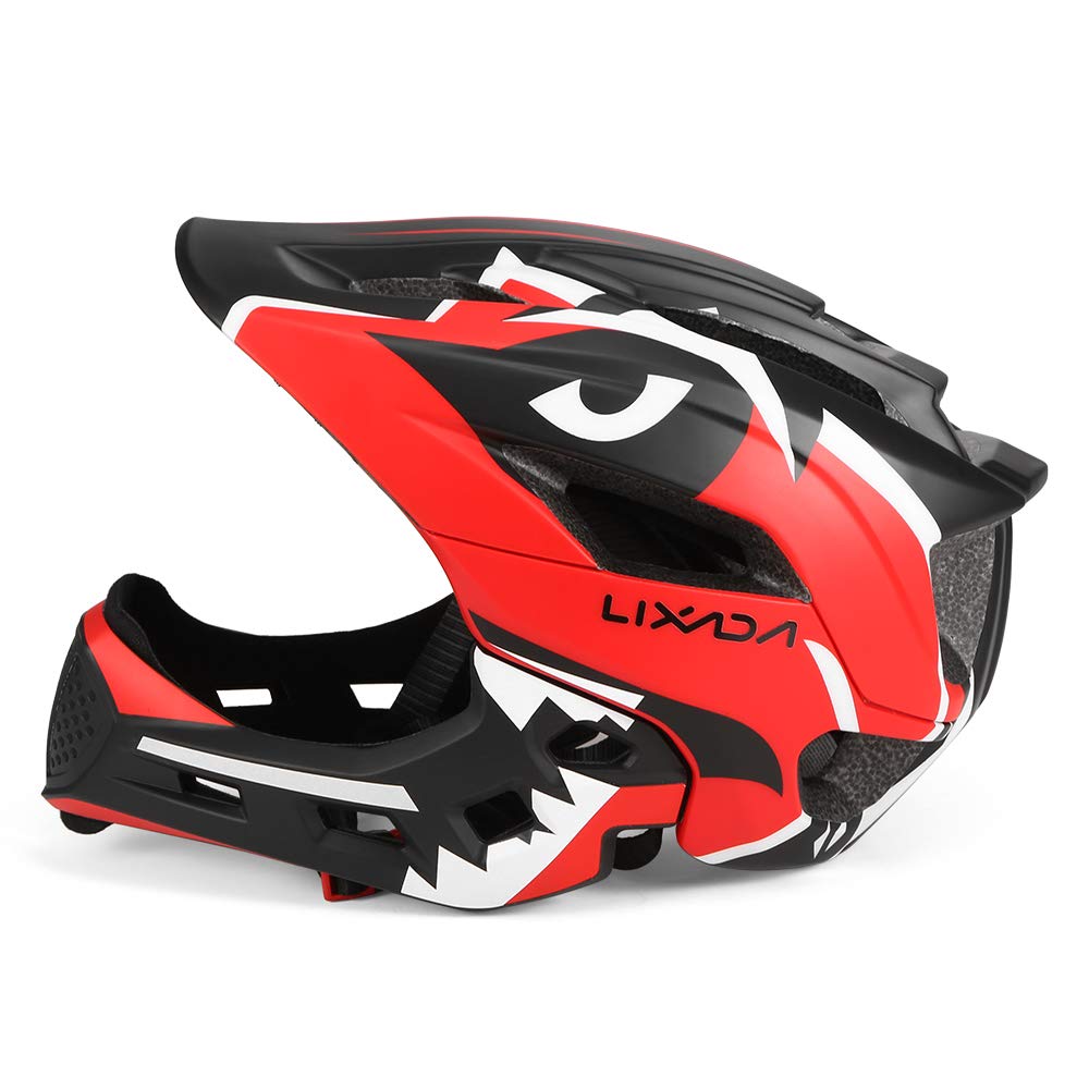 Casque Intégral Détachable pour Enfants, Coque PC Solide, Casque de sécurité pour Le Sport, Le Cyclisme, Rouge, 1 Enfants