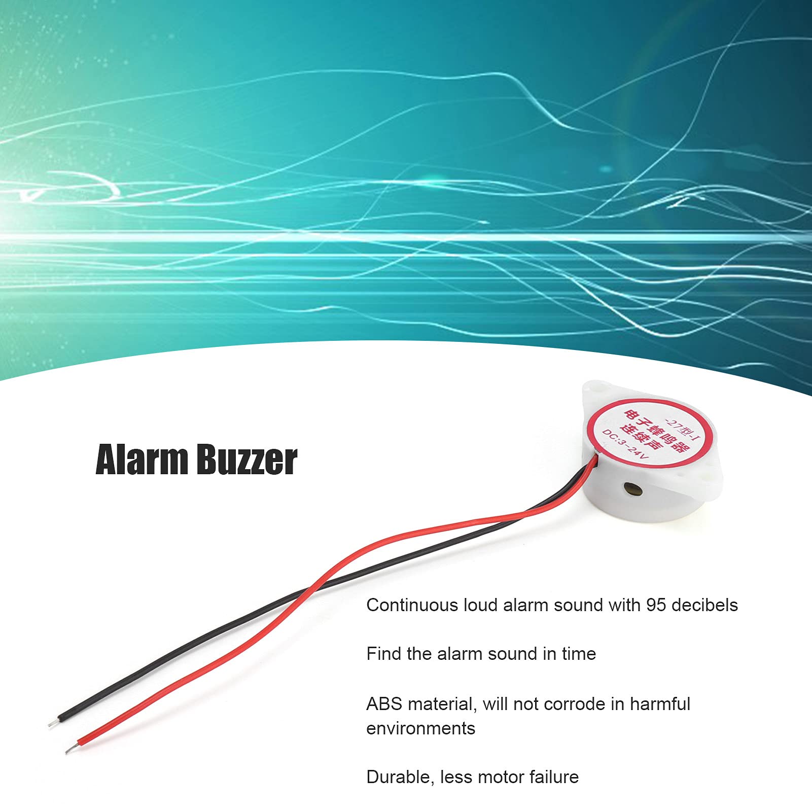 5Pcs Alarm Buzzer, Electronic Buzzer Alarm Sounder Continuous Sound Beep Continuous Beep Piezo Active HighDecibel Signal Sounder for Vehicles 95dB DC4V (White)