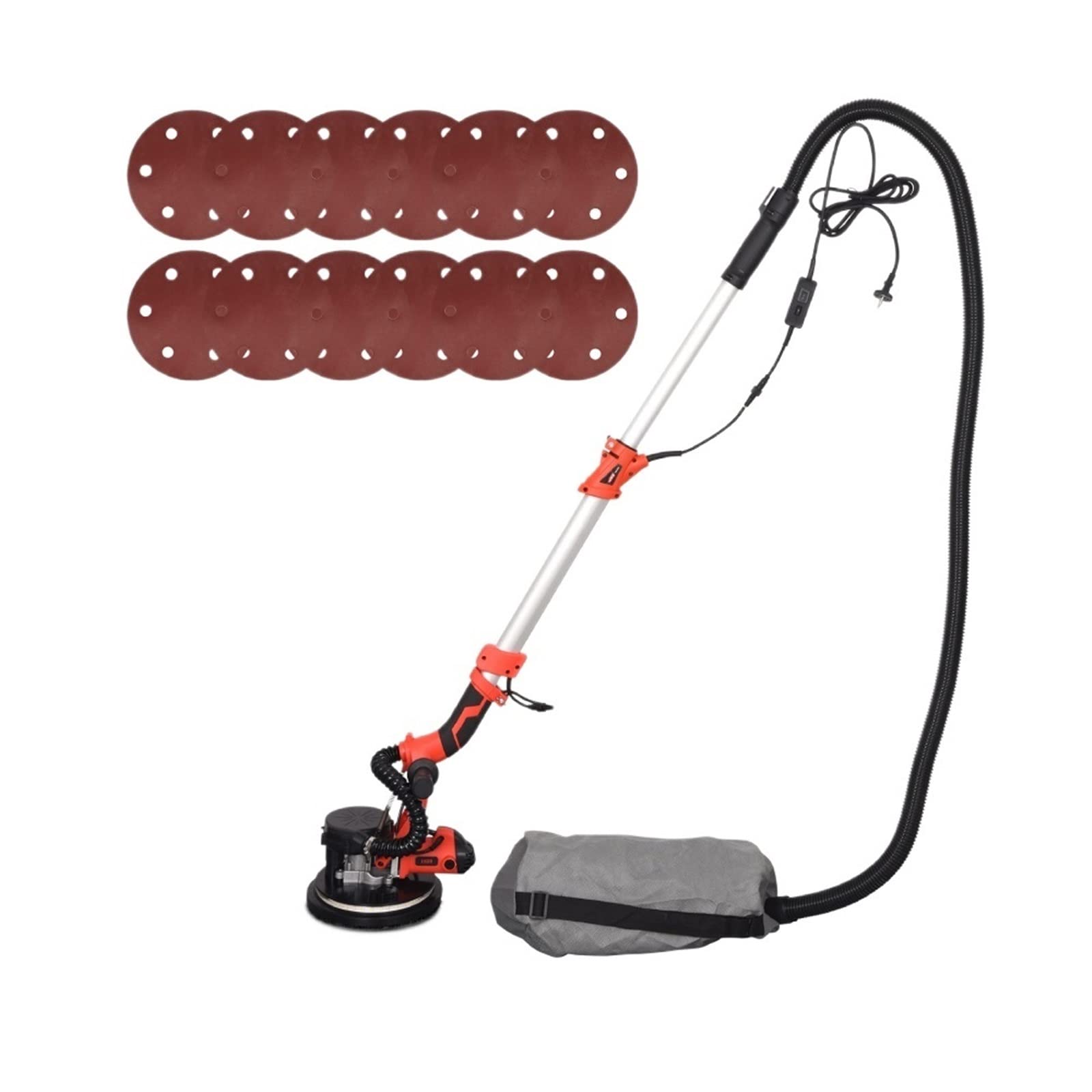 Aubest One Color Wall Sander, Adjust Speed Drywall Sander 850W Wall Polishing Grinding Double Led Light Wall Putty Polisher Machine