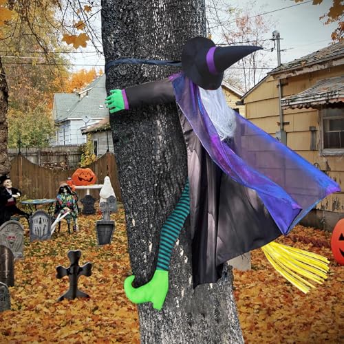 OdiuK Deko Halloween Outdoor Hexe 145CM Höhe Halloween Hexe Kracht...