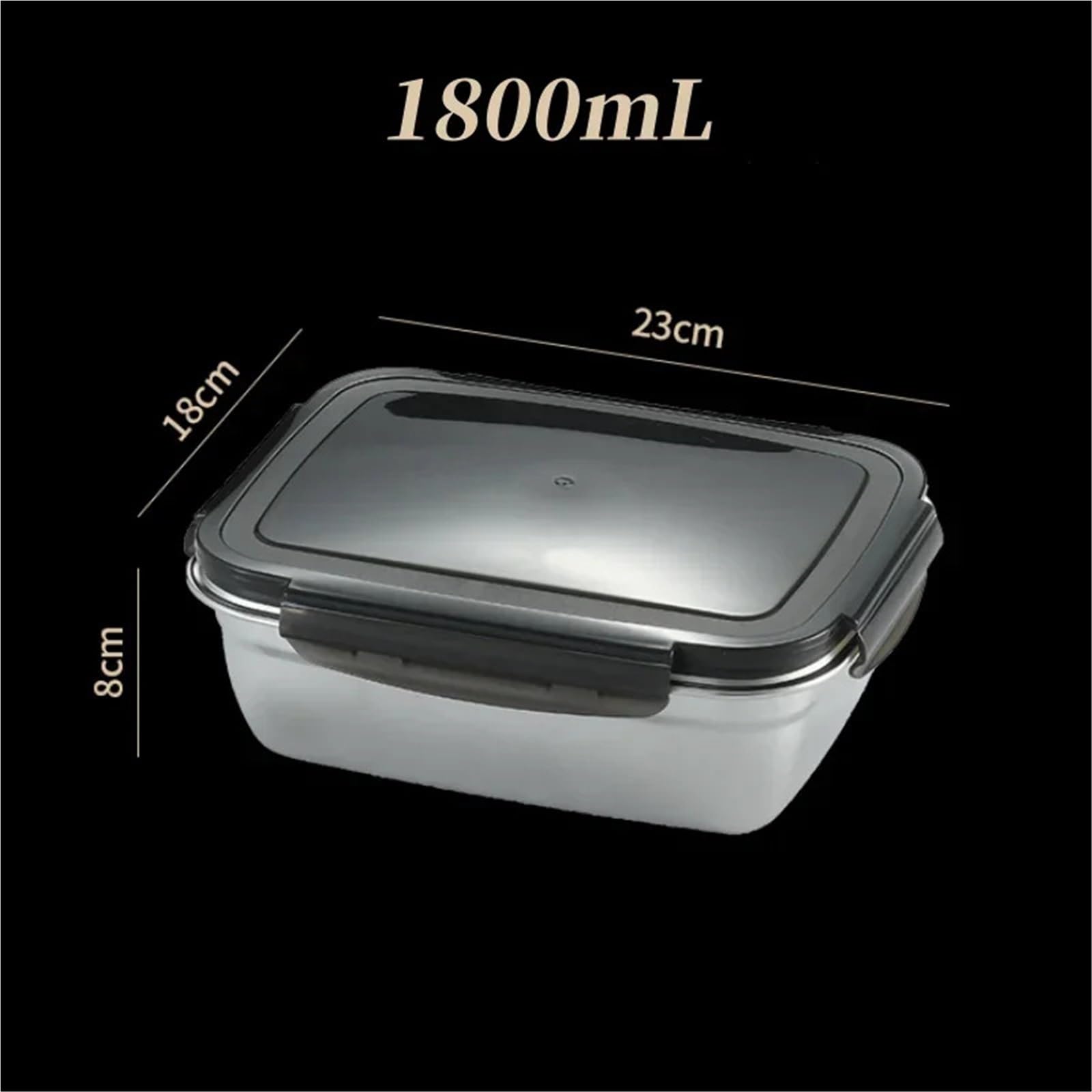 Contenitori per Alimenti Ermetici in Acciaio Inox Contenitore for alimenti ermetico in acciaio inox 304, contenitore for con coperchio, for pranzo, bento, picnic e campeggio(1800mL)