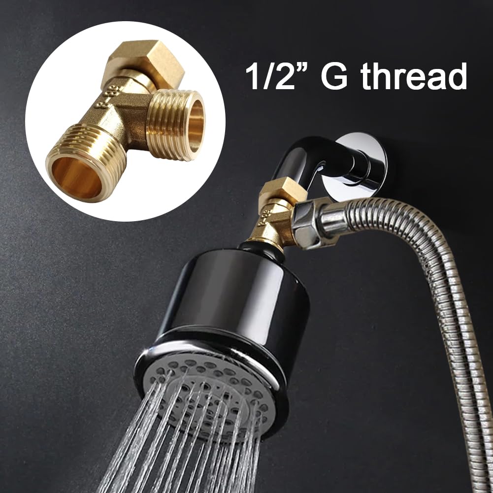 ABS Chrome 3-Way Diverter Hose Fitting – T-Shape Adapter For Angle Valve, Bath Shower Arm, Toilet, Bidet (G1/2 Female Inlet)