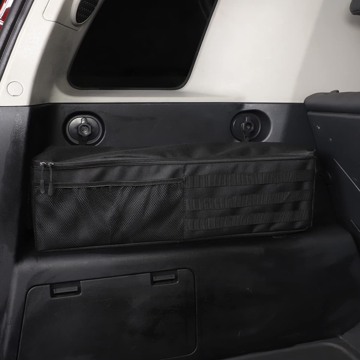 Kofferraum/Heckbox Organizer linke Seite Tablett Oxford-Tuch schwarz Multifunktions-Aufbewahrungsbox für Toyota FJ Cruiser 2007–2021 Auto-Telefonablage (linke Seite, 1 Stück)