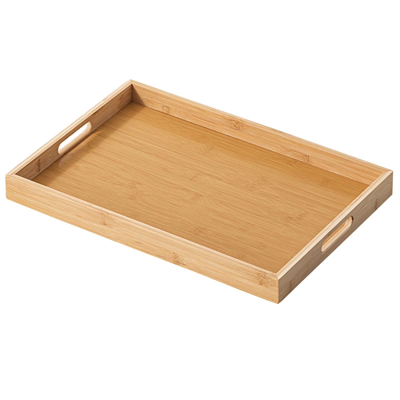 Bandejas de Madera, Bandejas para Servir Comida para Desayunos en la Cama, Almuerzos, Cenas, Aperitivos, Patios, Mesas de Centro, Barbacoas y Fiestas(Yellow,33cmx22cmx4cm)