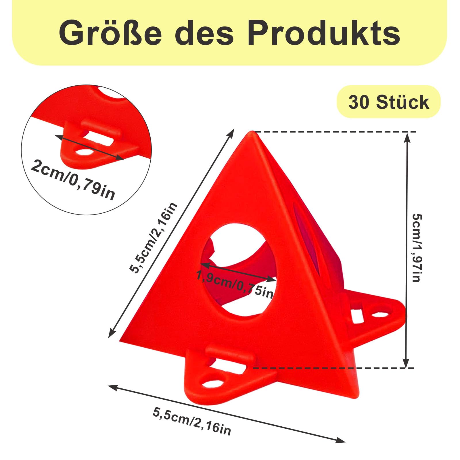 Supporti a Piramide 30 Pezzi Plastica Rosso per Verniciatura, Mini Cono Stand Set Artigianato