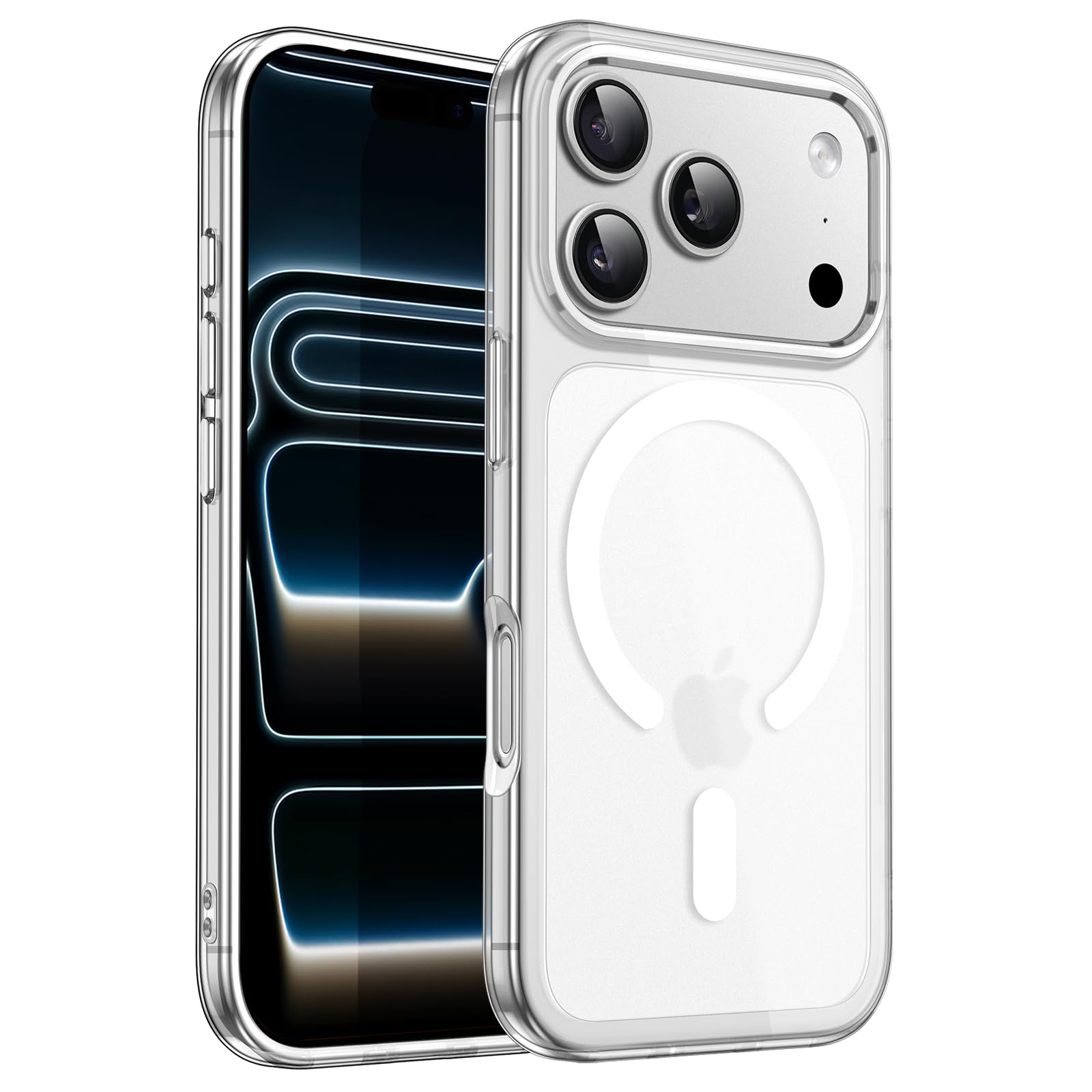 JETech Case voor iPhone 17 Pro 6,3-Inch, Niet-Vergelende Schokbestendig Telefoon Bumper Hoesje Cover, Krasbestendige Doorzichtige Achterkant (Oranje