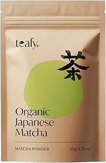Teafy Organic Ceremonial Grade Matcha Green Tea Powder, 50g Authentic Japanese Origin From Shizuoka Japan, JAS and USDA Ce...