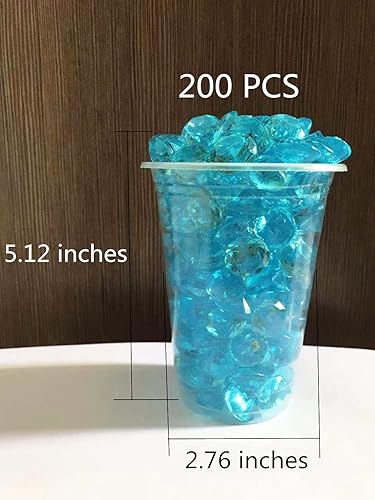 Liying Diamante acrílico, 0.8 pulgadas, 200 piezas de cristales de imitación redondos de confeti de diamantes de imitación para dispersos de mesa,