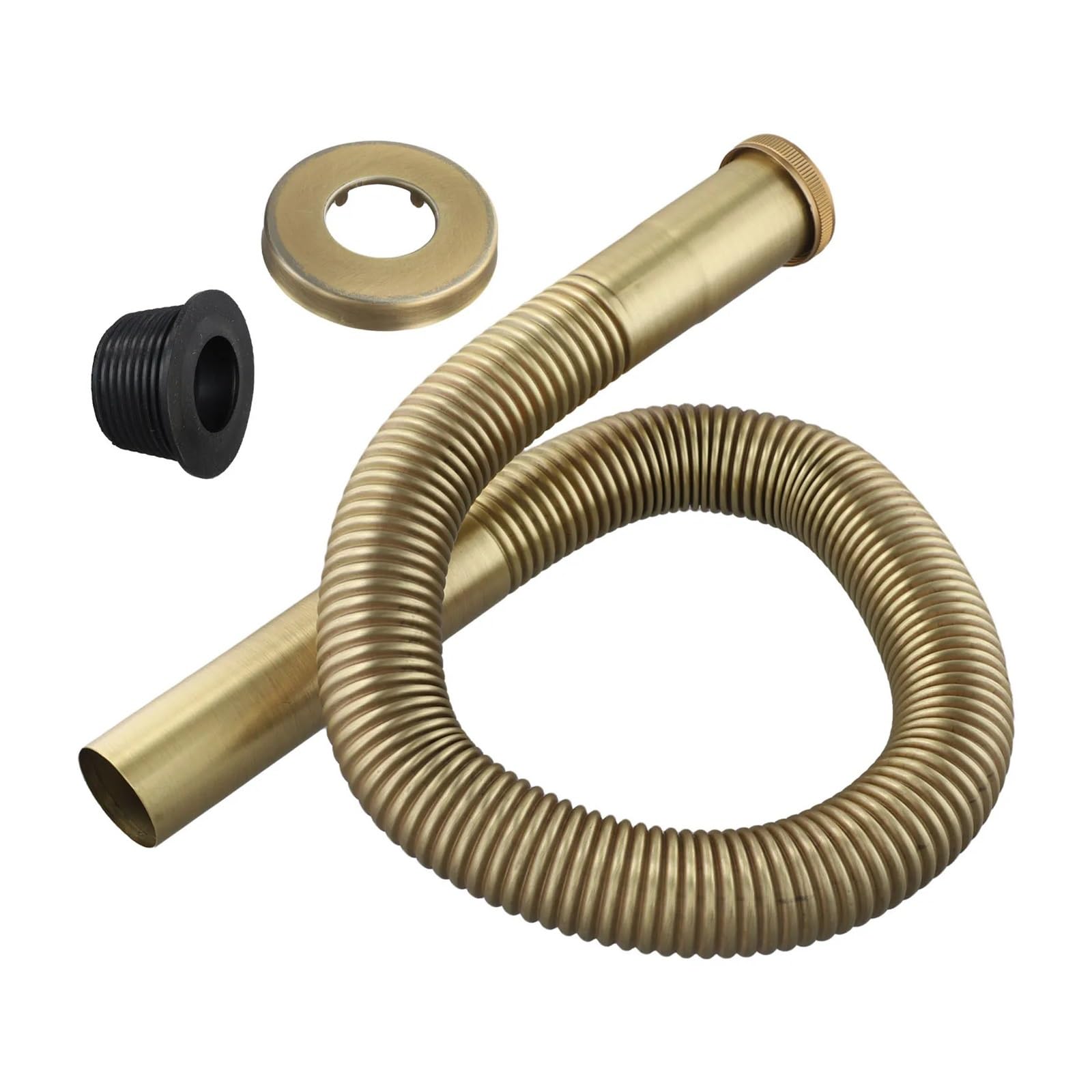 Manguera Flexible de latón for desagüe del fregadero, sifón, baño, cocina, lavabo, tubo agua, accesorio plomería for mejorar el hogar, 1 ud
