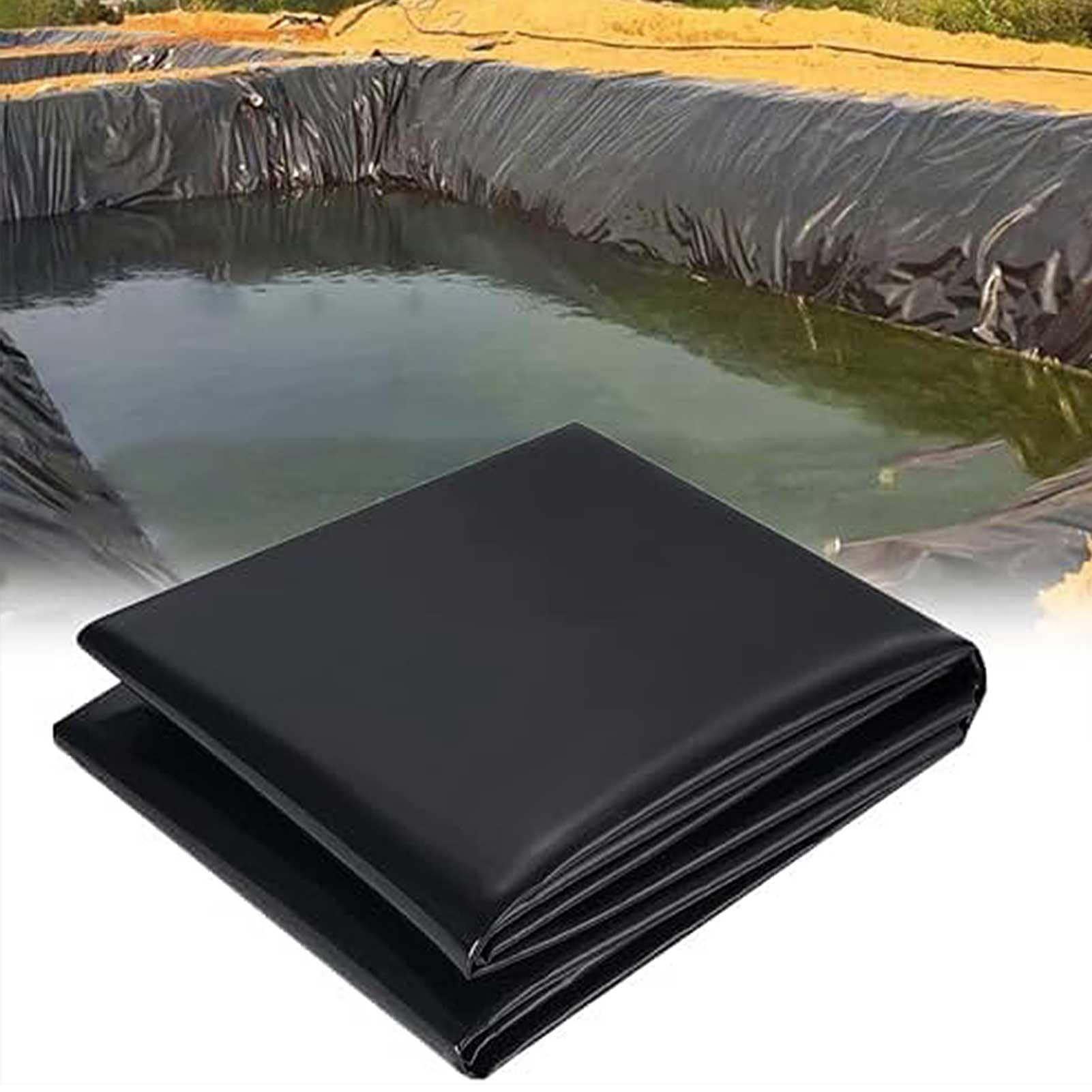 Telo Impermeabile Nero di Alta qualità per laghetti da Giardino (da 1 x 6 m a 10 x 12 m), Spessore 0.15mm. Ideale per laghetti per Pesci e Piante acquatiche.