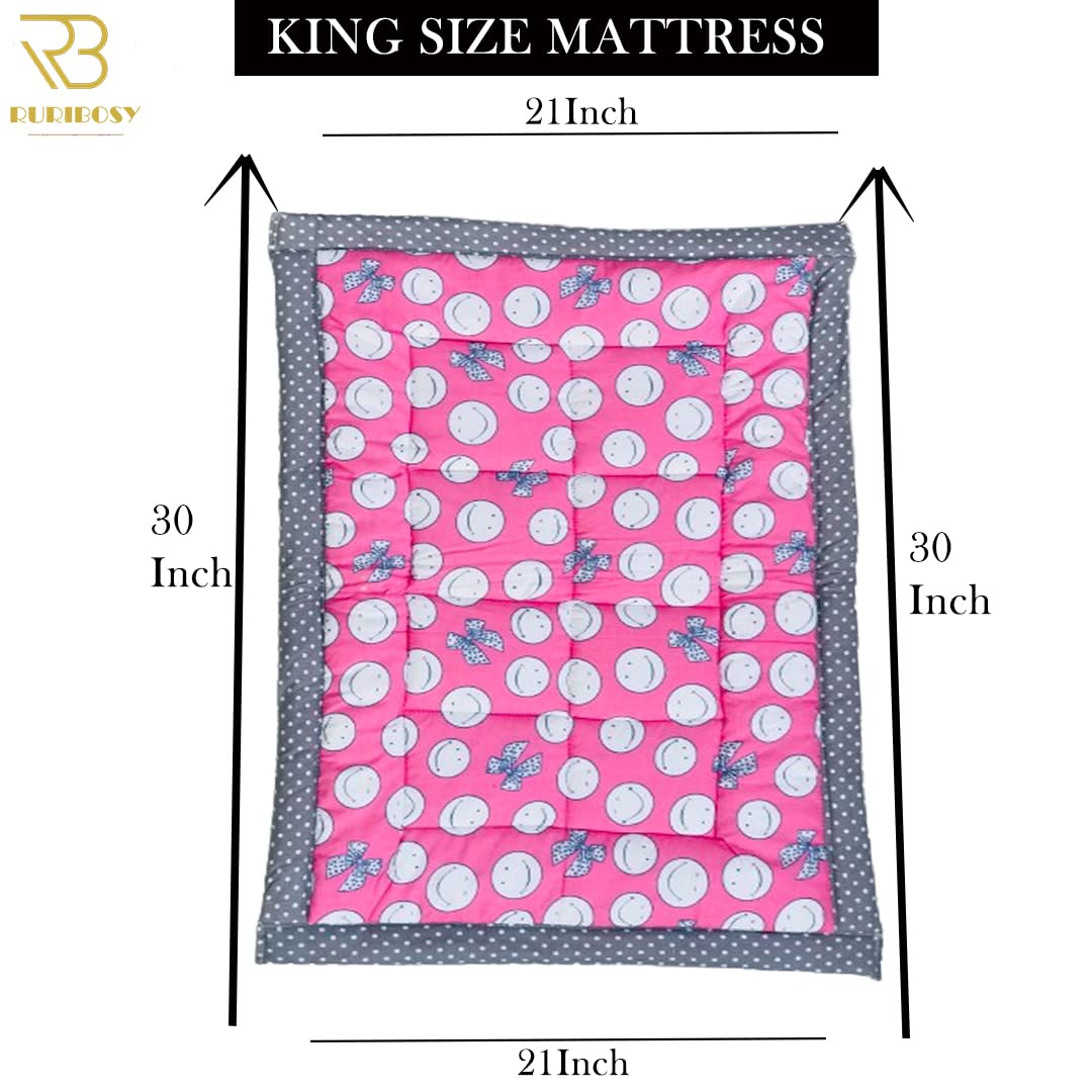 RURIBOSY |Bedding Mattress for Cotton, Baby Sleeping Bed Set Godari Baby Cradle |Sleeping Mat |Multi Purpose Cushioned Bed |Baby Bed for 0 to 2 Years. 3