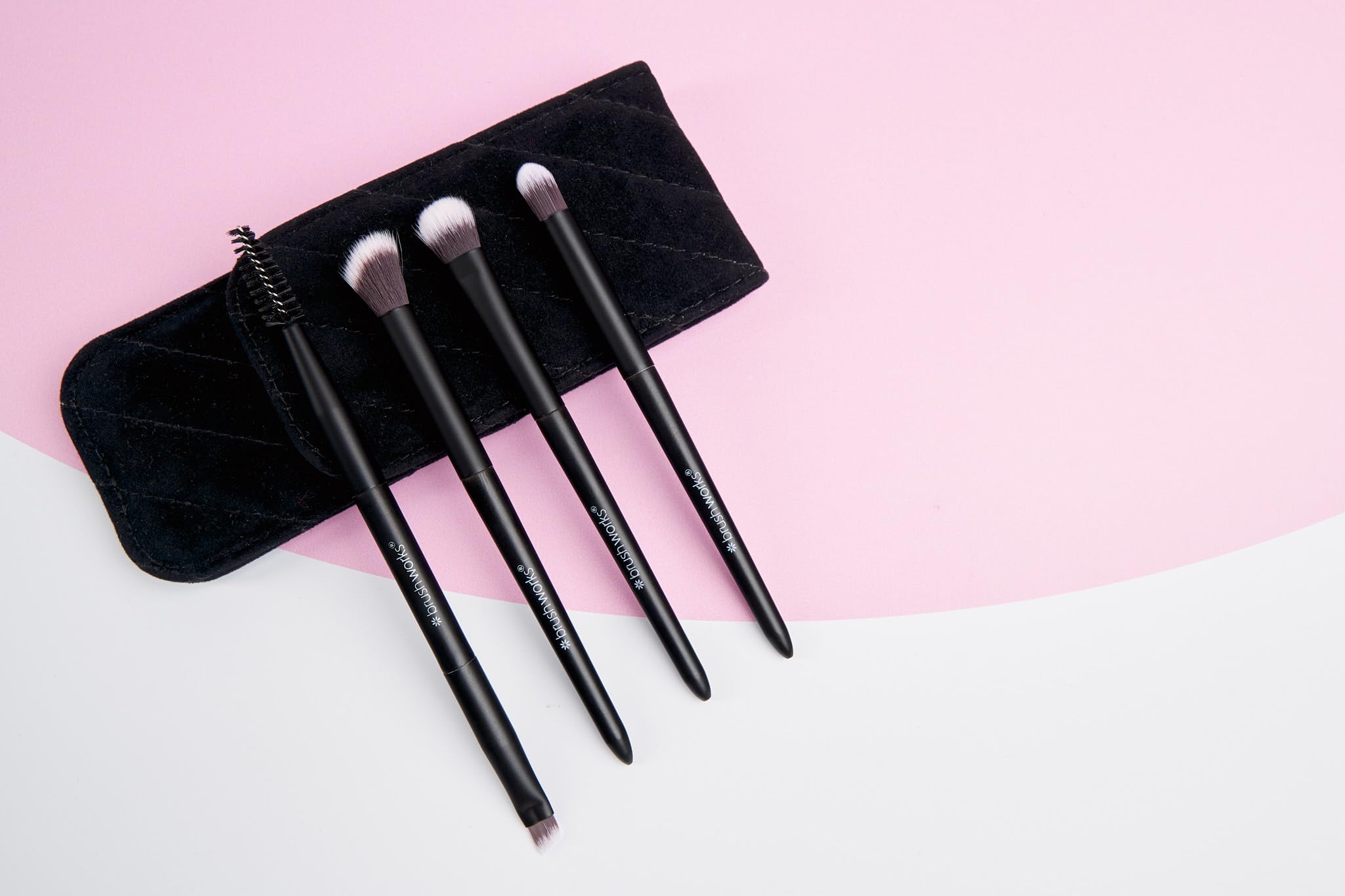 Brushworks Mini Travel Eye Brush Set, Black - Image 3