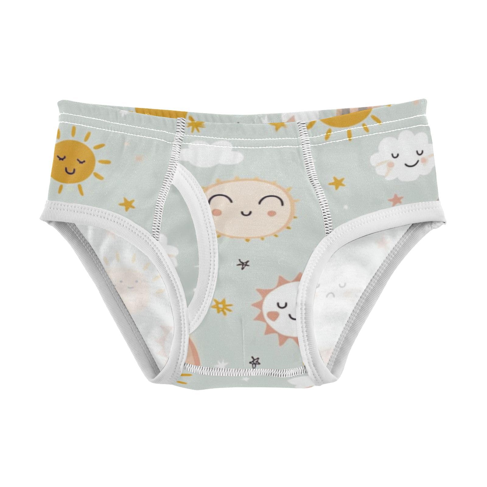 ALAZA Baby Boys Briefs Toddler Boys Underwear 100 Cotton Soft Rainbow Sun Coud Cartoon 2T
