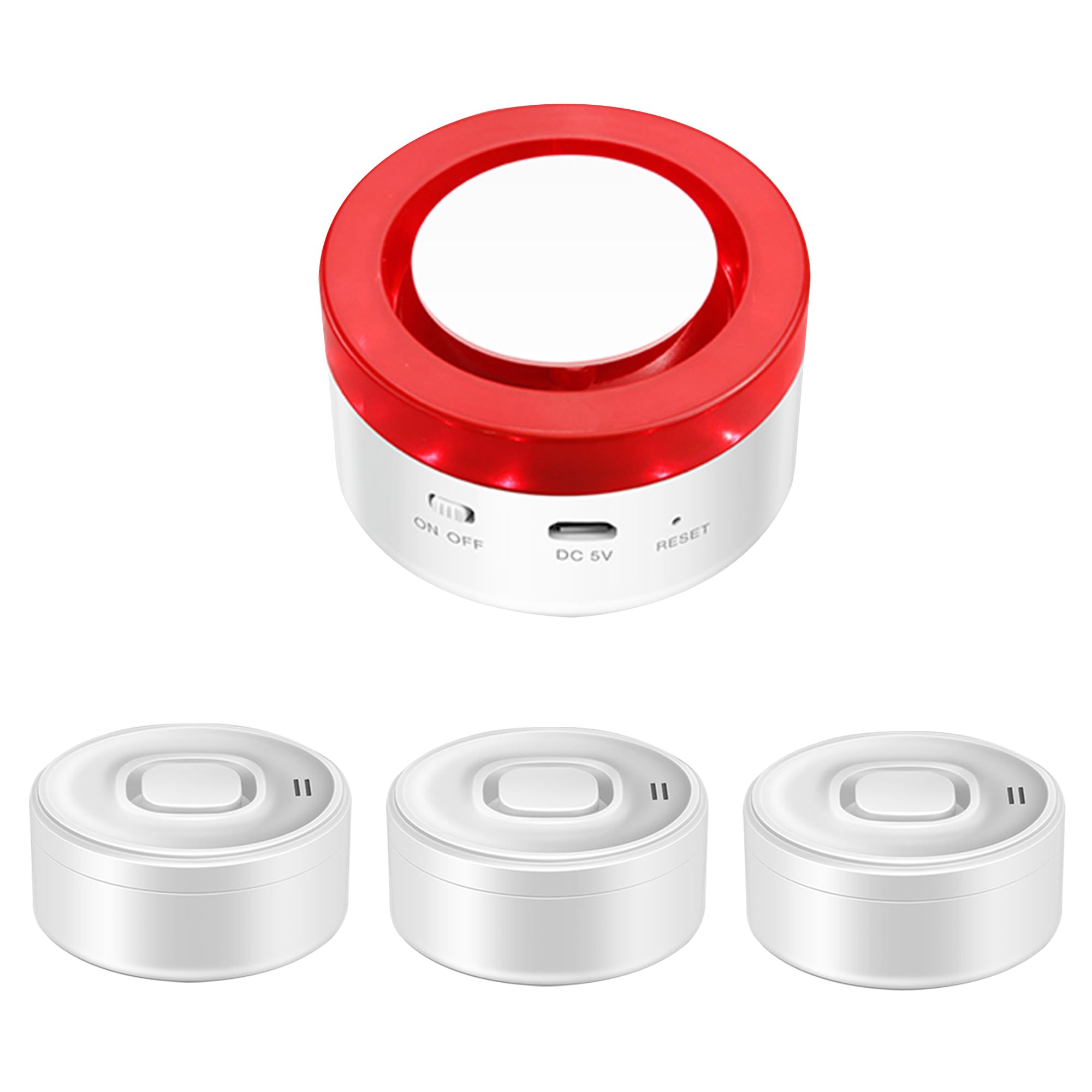 Detector de Fugas de Agua WiFi: Alarma Inteligente con Sensor de Agua, Alarma Ajustable de 100 dB y notificaciones de Aplicaciones para cocinas, sótanos, baños, 3 detectores y 1 estación Base