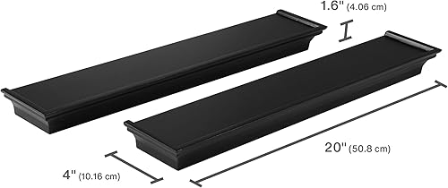Miniatura 10 de Melannco Estantes flotantes de pared para dormitorio sala de estar baño cocina cuarto de bebé juego de 4 negro 4 unidades