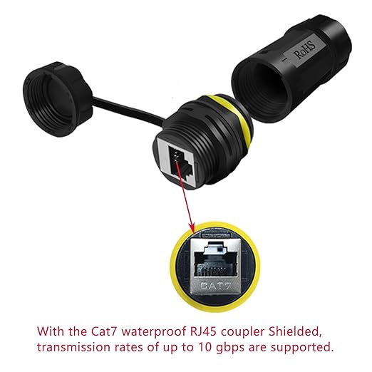 2 Conectores RJ45 Blindados Cat7 IP68 para Exterior miniatura 3