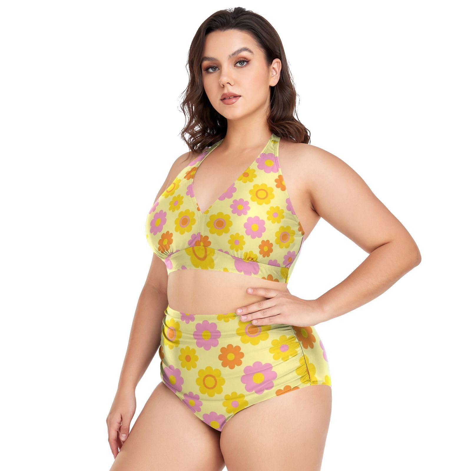 FRODOTGV Curvy damskie dwuczęściowe zestawy kąpielowe L-4XL