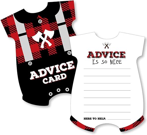 Miniatura 1 de Big Dot of Happiness Leñador - Canaliza la franela - Body de bebé tarjeta de deseos Buffalo Plaid Baby Shower Actividades - Juego de tarjetas de