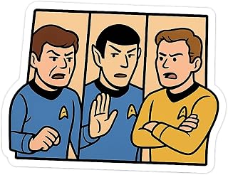 Starship Crew Animated 3-Panel Comedic Interaction Sticker (3" x 2.5")