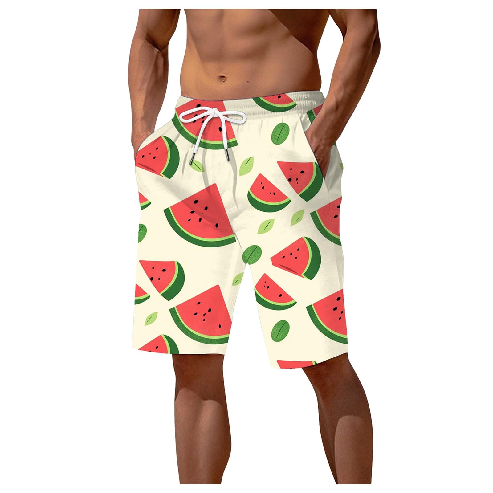 BIKETAFUWY Bañador para hombre, longitud de la rodilla, secado rápido de playa, deporte, pantalón corto de baño, para hombre, largo de Bermudas, largo y recto, hawaiano, estampado de flores, bañador para hombre,