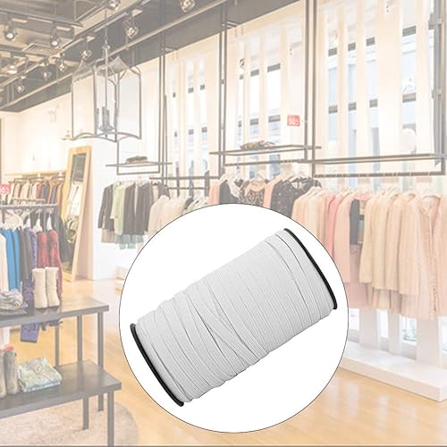 Miniatura 4 de Banda elástica para costura, 100 yardas de 0.315 pulgadas (0.315 in), cordón elástico para proyectos de bricolaje, artes y manualidades (blanco)