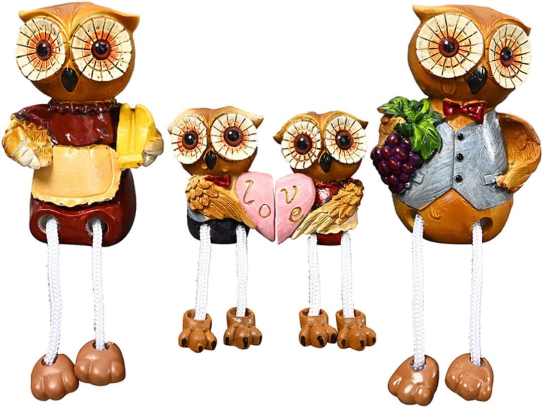 DIKACA 4 Piezas Hogar Creativo Mesa Colgante Arte De Adorable Estatuilla Adorno Estilo Sentado Animal Decoración Muñecas Pies-Cuatro Estatua Decoración para Adornos Regalo