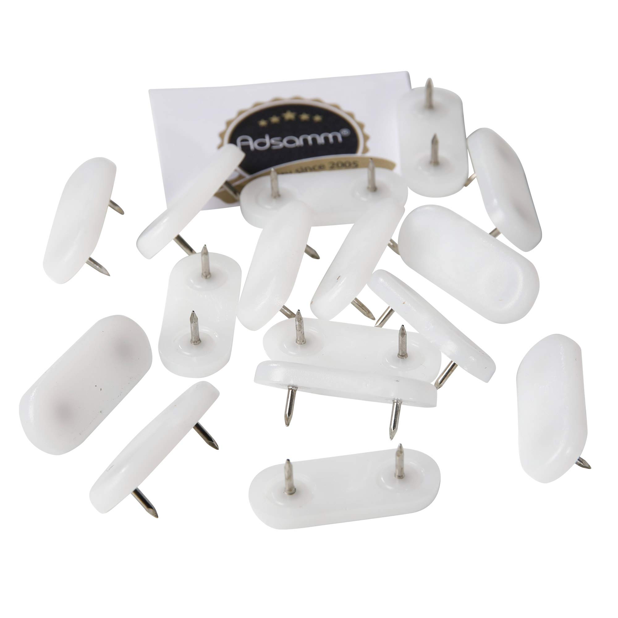 Adsamm 16-Pack Brown Plastic Furniture Gliders With Nail - 18x44mm Rectangular Sliders For Chairs & Tables - View #7