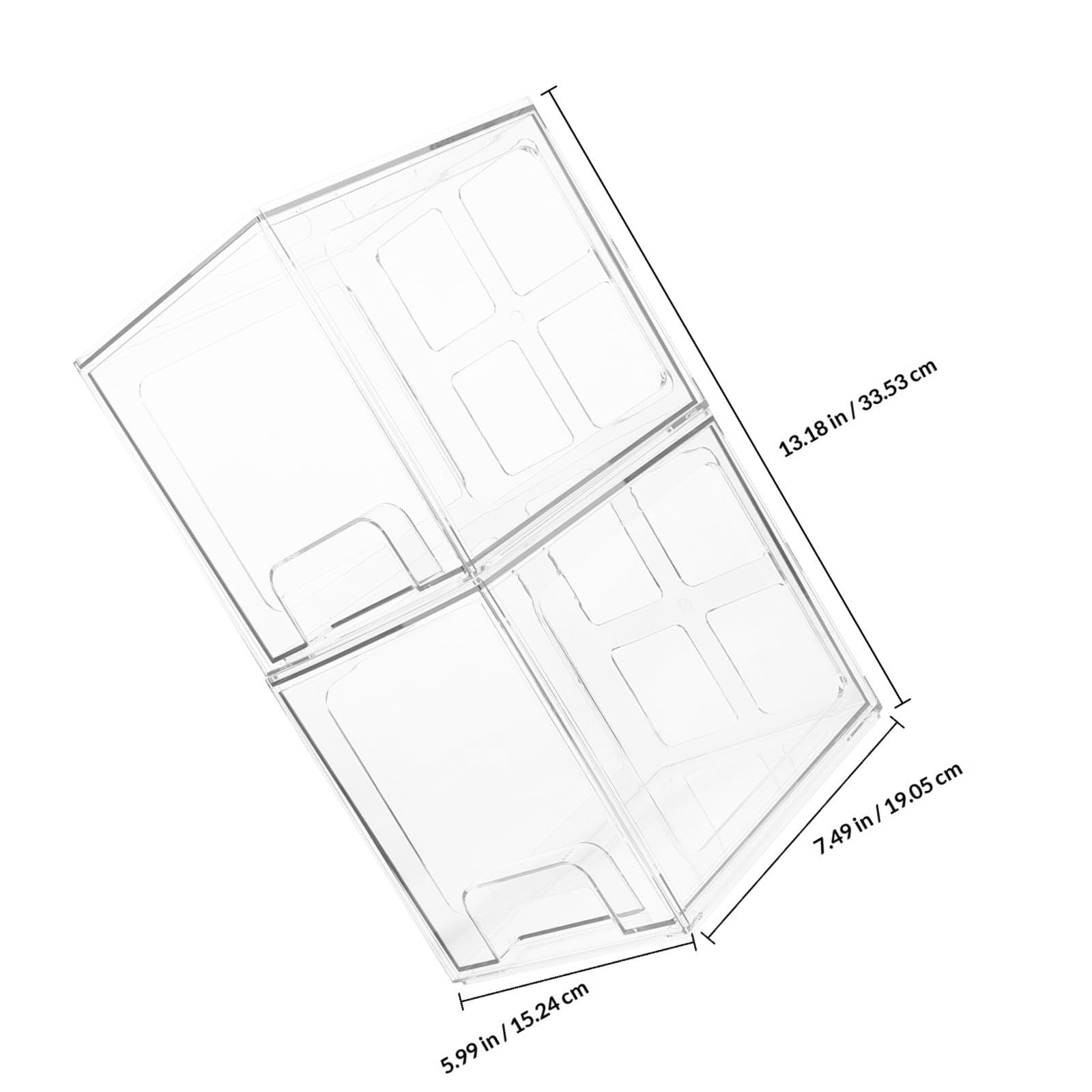 2 Pezzi Cosmetic Storage Box Organizzatore Trucchi con Cassetti PET
