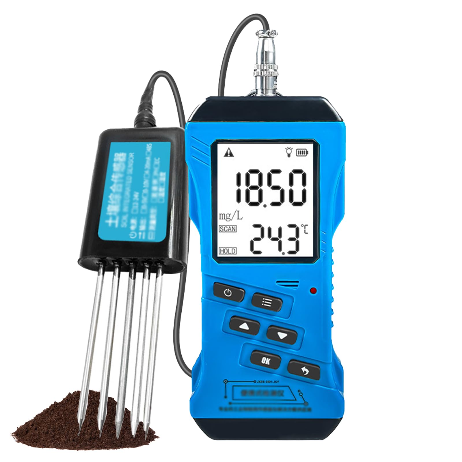 Probador de suelo, medidor de pH 7 en 1 de alta precisión, humedad, NPK, conductividad, probador CE, kit de prueba de suelo de jardín para granja, invernadero, cultivo de plantas