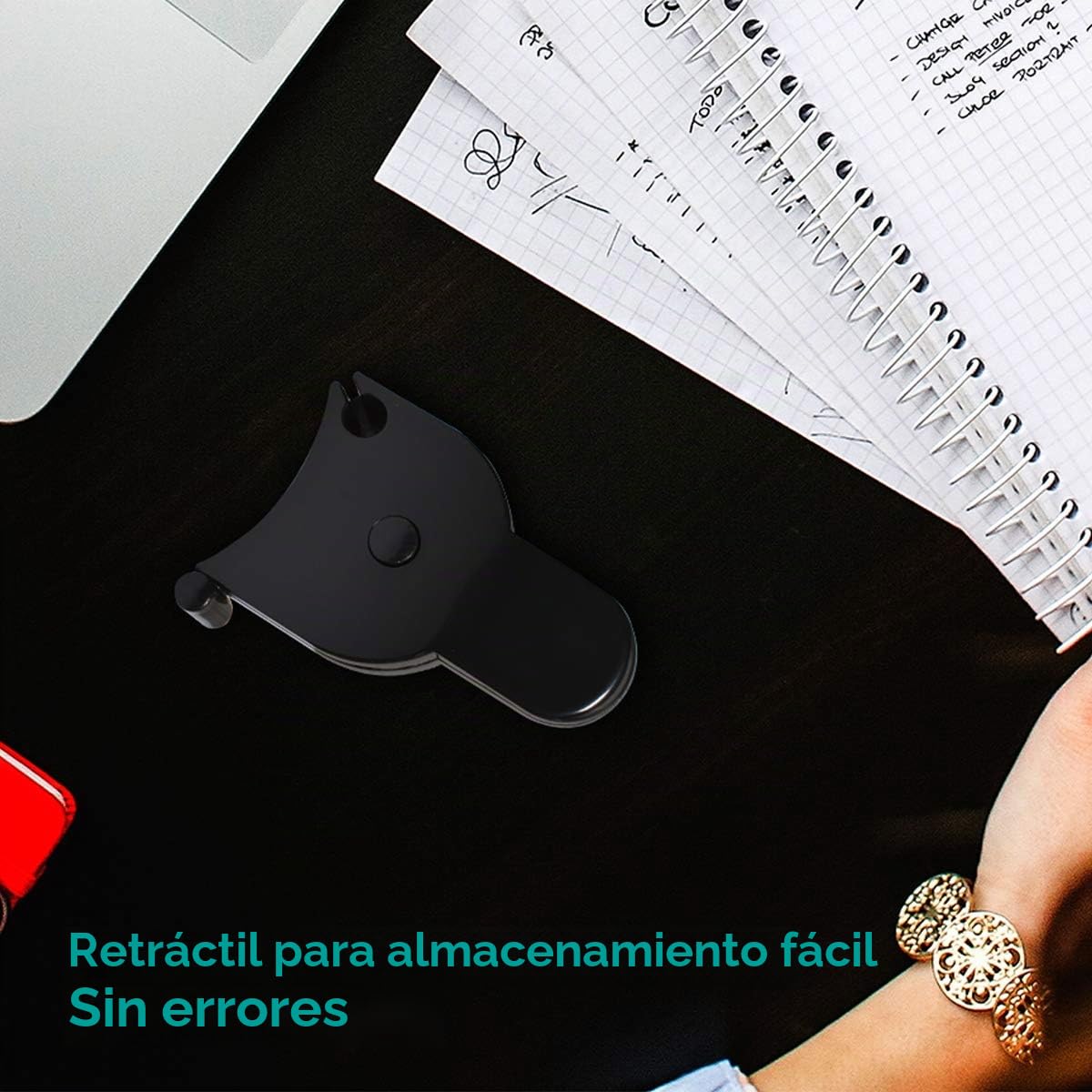 Cinta Métrica Retráctil para el Cuerpo con Botón y Bloqueo - Herramienta de Medición Precisa para Fitness y Uso Personal - Mide Cintura Pecho Caderas Brazos y Muslos - Cinta Auto-Bloqueante