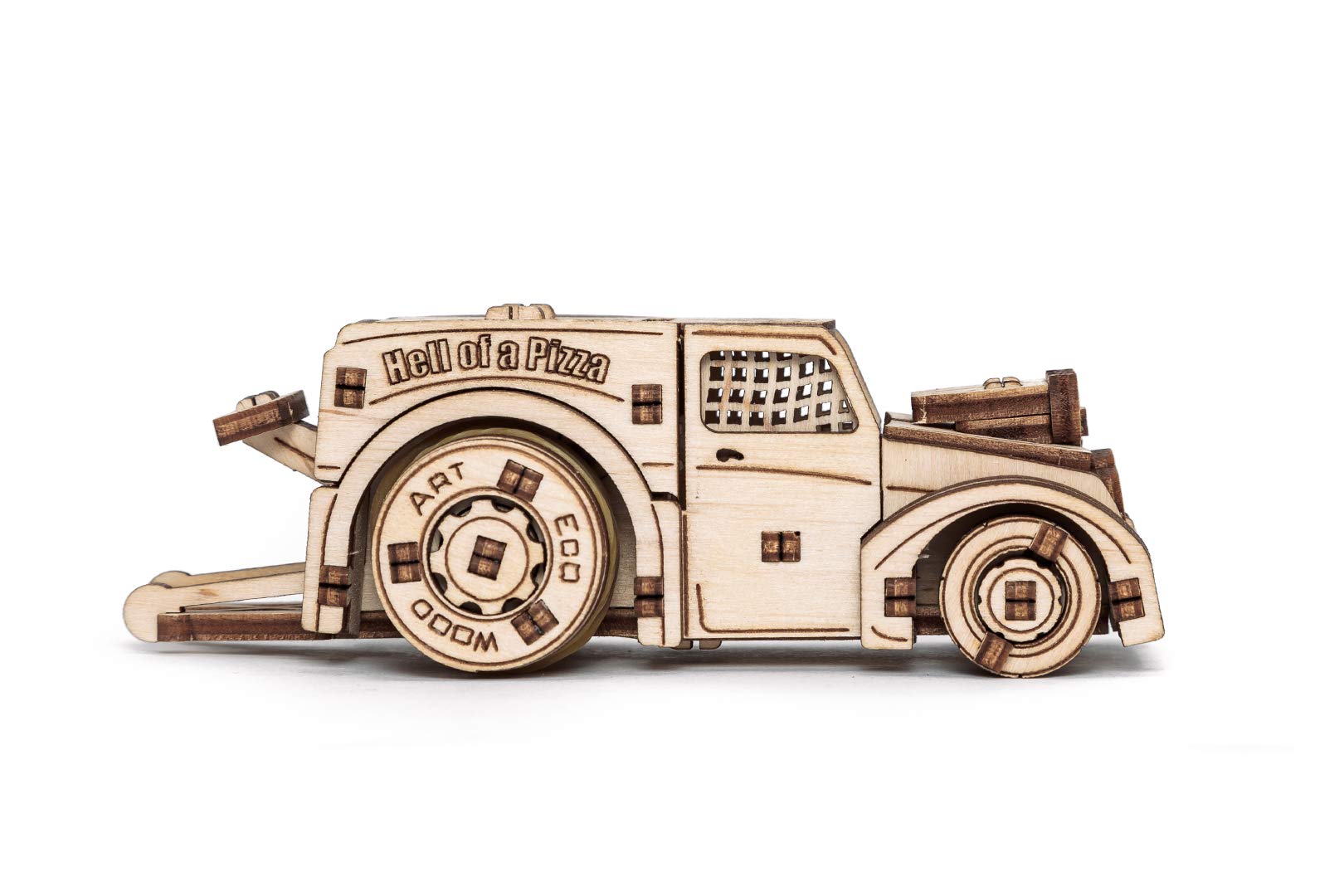 EWA Eco-Wood-Art Vehicles Set 3D Holzpuzzle für Jugendliche und Erwachsene-Mechanisches Transportset Modell-DIY-Bausatz, Selbstmontage, kein Kleber erforderlich-364 Stück, natürlich