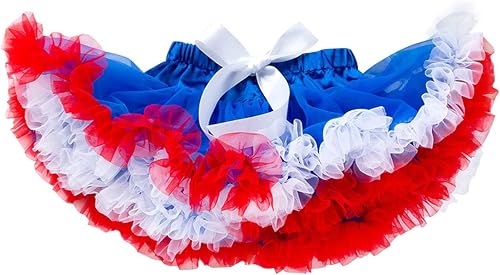 Miniatura 3 de Conjunto de 4 piezas de traje de cumpleaños para bebé niña del 4 de julio+falda de tul con volantes+diadema+zapatos, Día de la Independencia