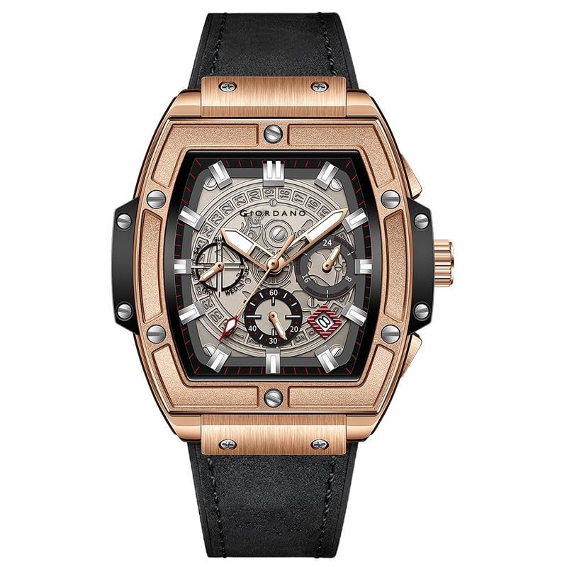 Giordano Designer Multifunction Watch for Men with Square Dial an...