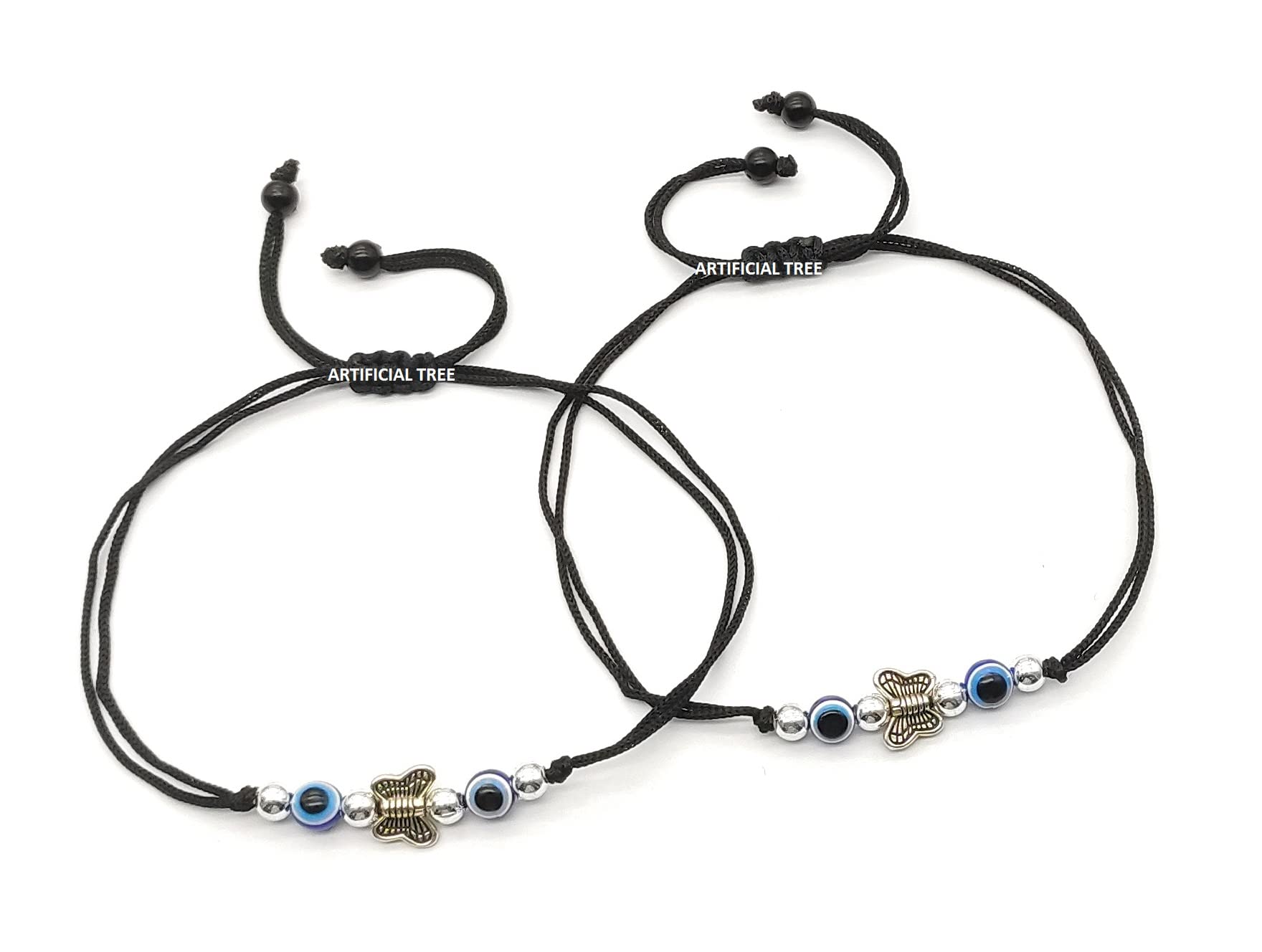 ARTIFICIAL TREE German Silver Evil Eye + Butter Fly Ball Charms Black Thread Adjustable Anklet | Nazar Battu | for Women and Girls (AT ANK 050) (B0C1DJQG9C) Amazon Price History, Amazon Price Tracker
