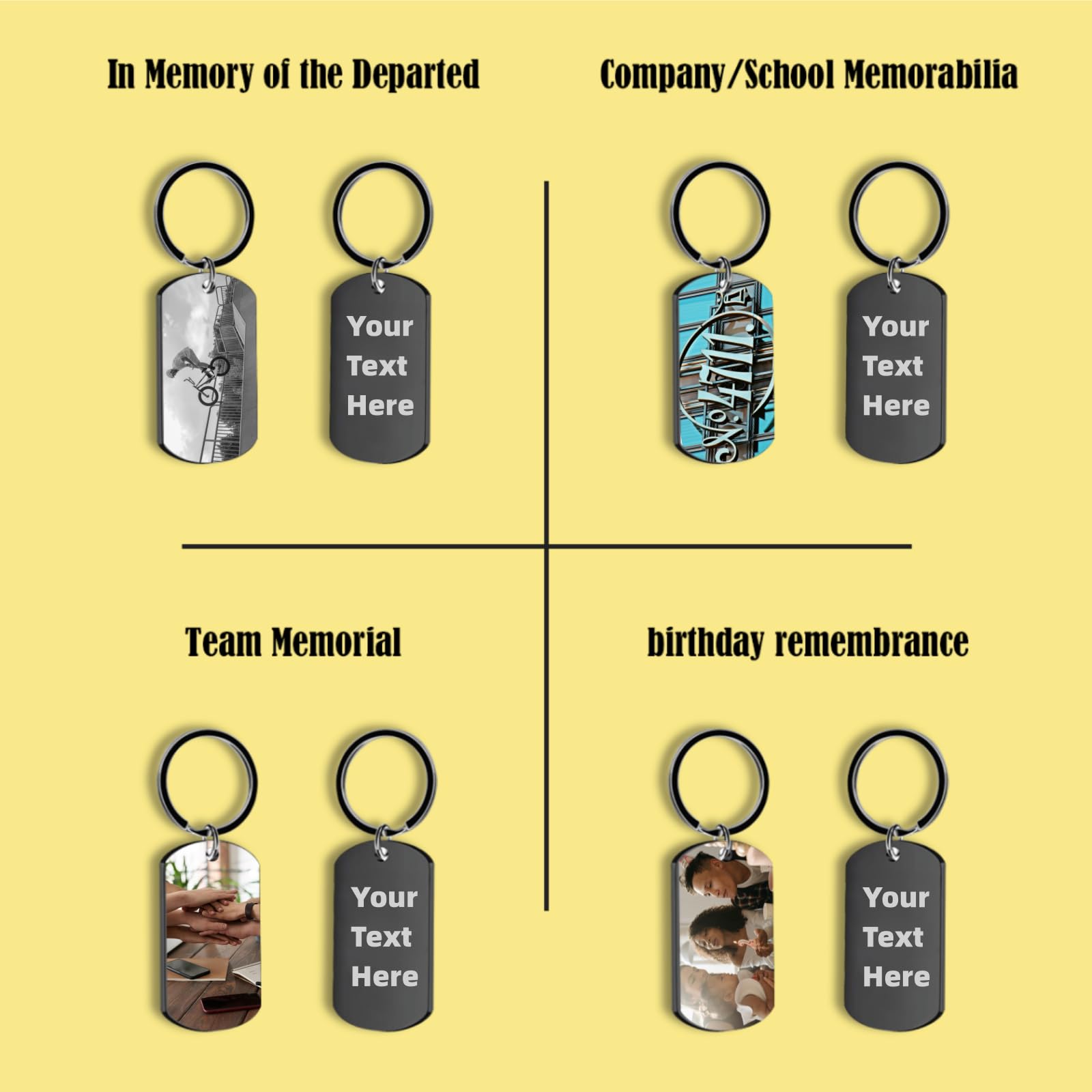 Personalisierte Massen-Schlüsselanhänger, Doppelseitig Gravierte Foto/Logo/Text Schlüsselanhänger, Souvenirs, Werbegeschenke, Geschäftsgeschenke 10/20/50/100 Stück