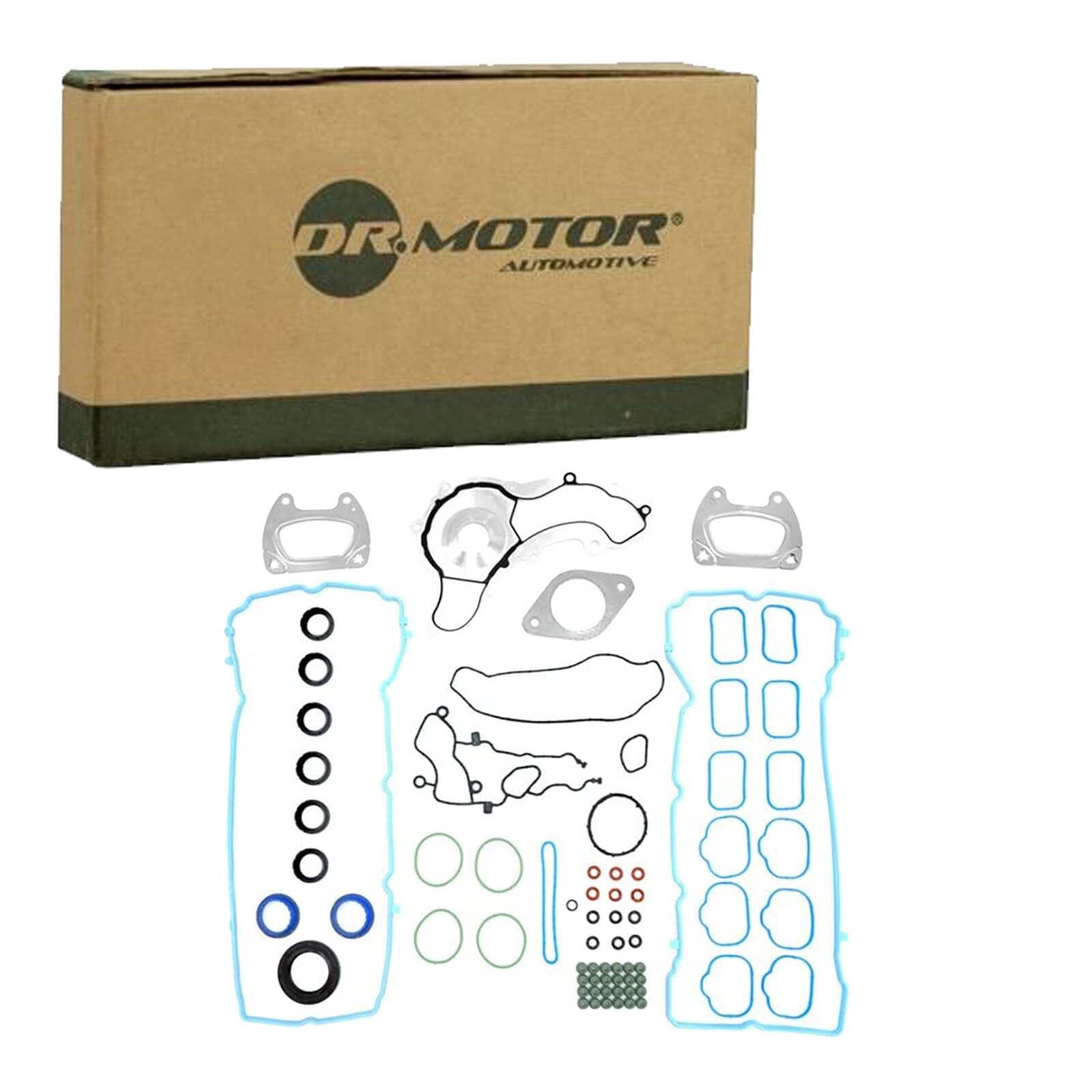 DR.MOTOR AUTOMOTIVE DRM61210 Kit guarnizioni Testata con paraolio-albero a gomiti con guarnizione cappa testa del cilindro con guarnizione tenuta stelo valvola senza guarnizione testata con