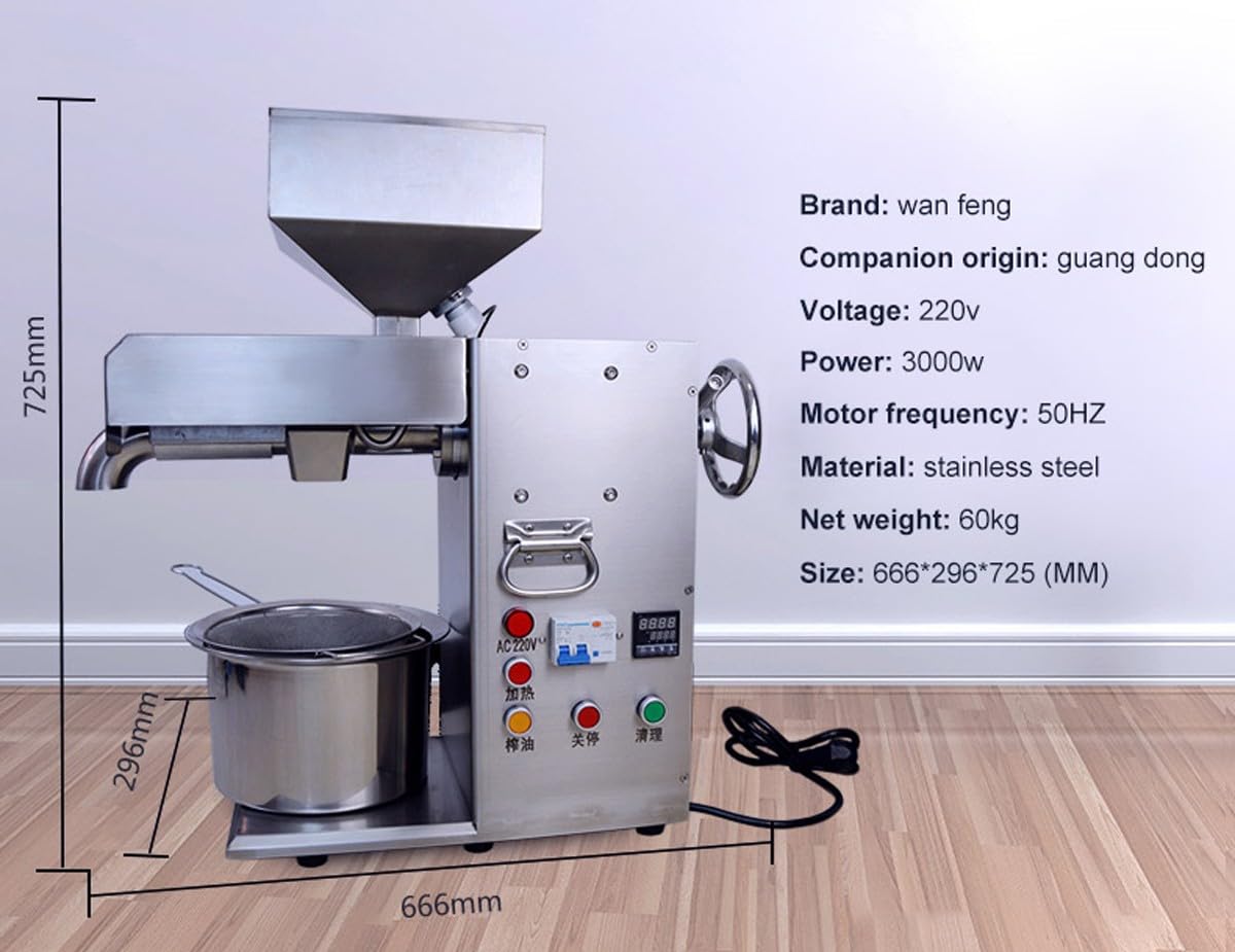 Mini frantoio Olive cineseFrantoio Commerciale a Doppia Testa in Acciaio Inossidabile, frantoio Completamente Automatico, Asta di pressatura a Spirale
