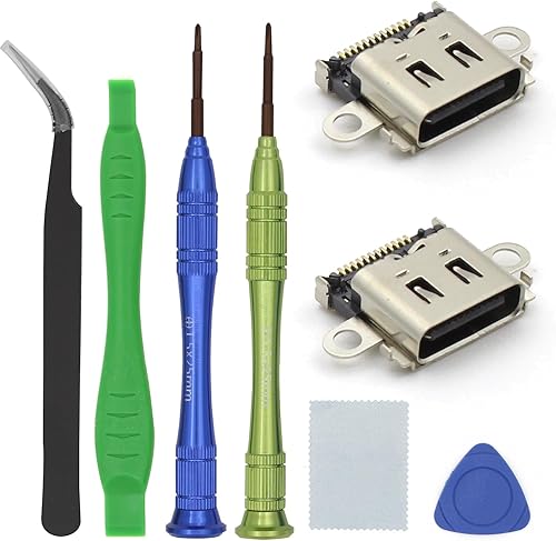 Paquete de 2 puertos tipo C de repuesto para Nintendo Switch Lite, puerto de carga USB C de repuesto, accesorios de conector de cargador