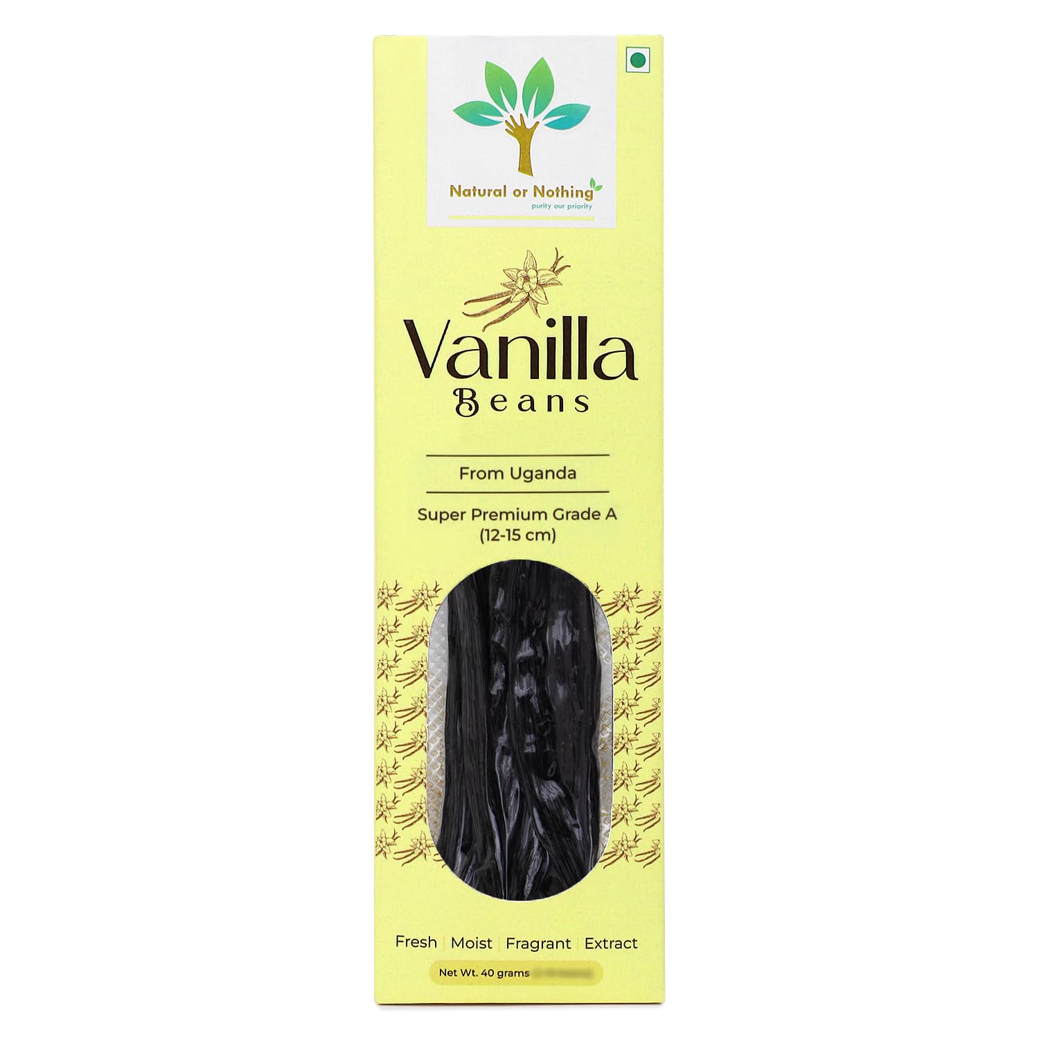 Natural or Nothing Vanilla Beans From Uganda|40 Grams(16-18 Beans)|Super Premium Grade A(12-15 Cm)Pods|Sticks|For Baking,Extract,Cooking,Ice Cream,Coffee Brewing(Grade A) (B0CR7YRXVQ) Amazon Price History, Amazon Price Tracker
