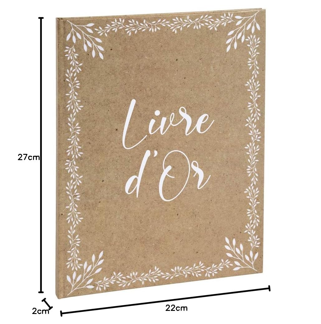 Exacompta Livre d'or Kraft Format vertical 27x22 cm 100 pages blanches